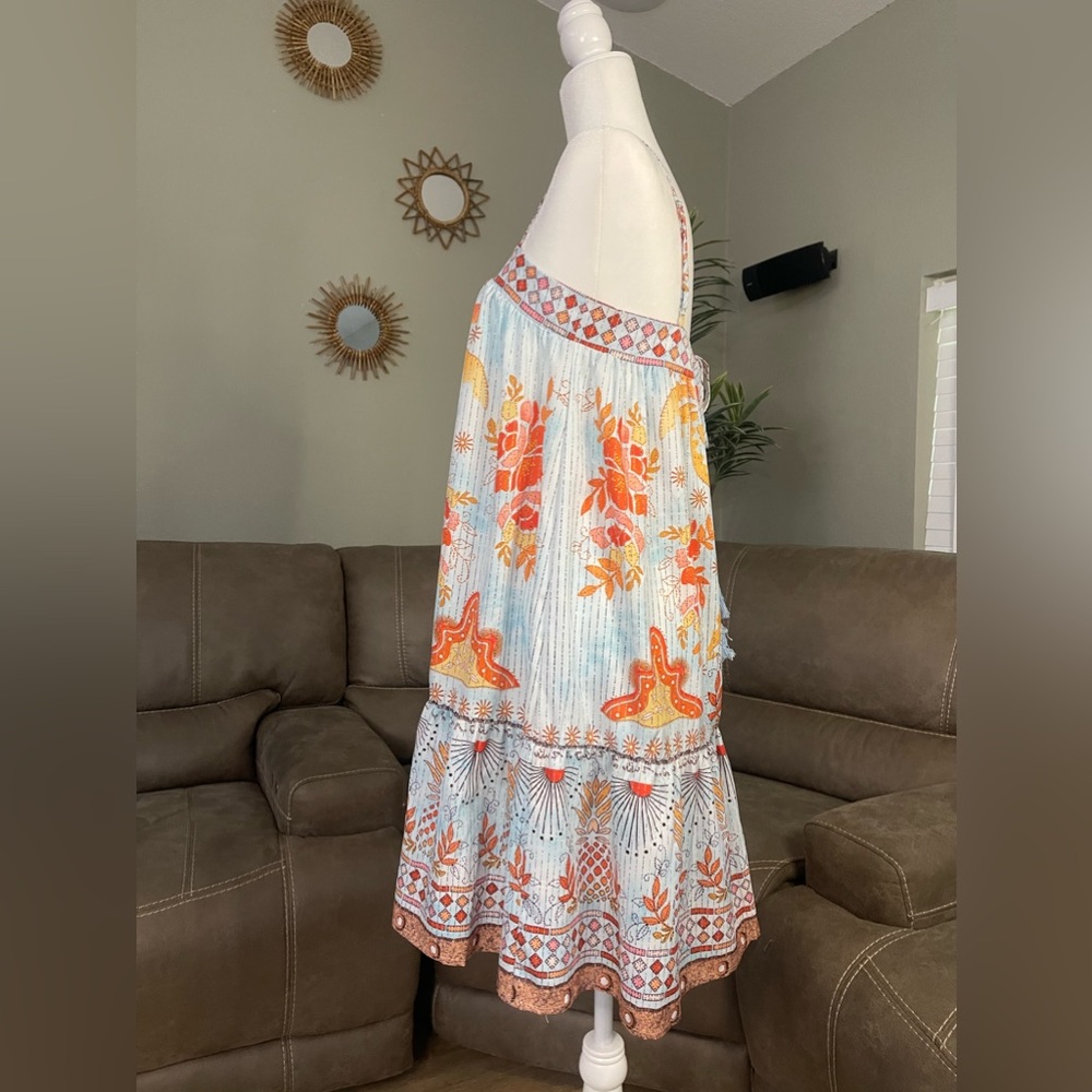 Tropical Palm Pineapple Print Shift Dress Sz S Spring Summer Vacation Easter - Picture 8 of 8